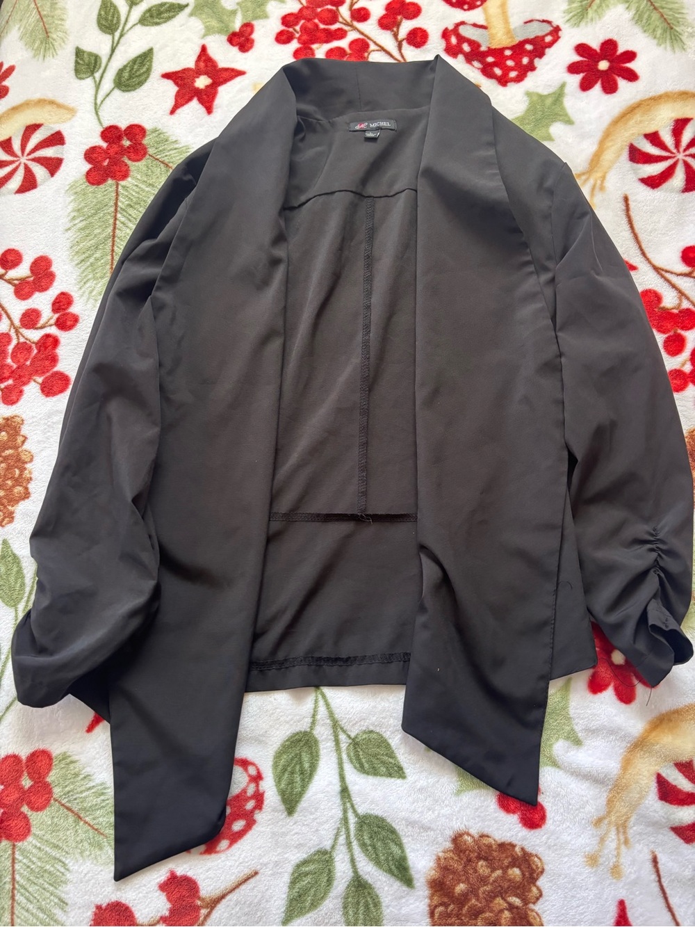 Women's Black Drape Front Blazer Jacket